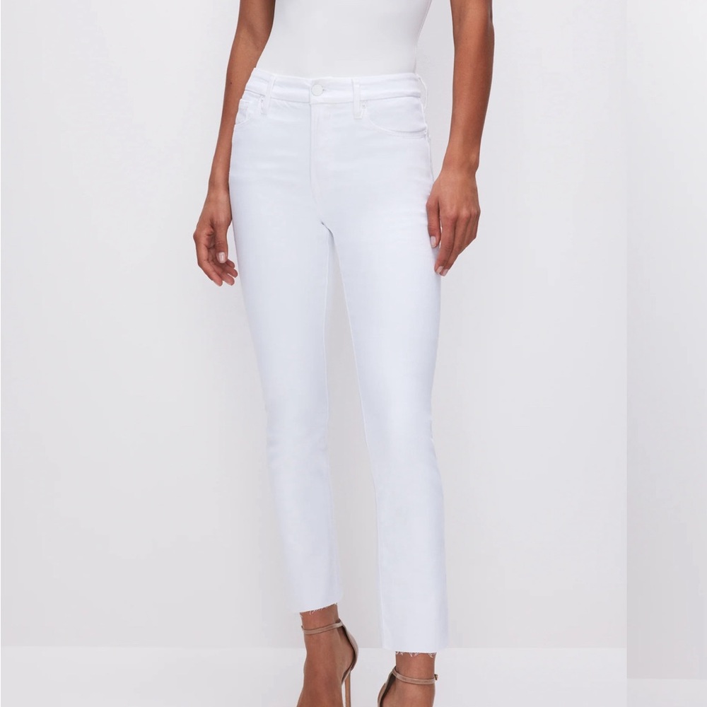 Good American Good Legs Straight White Jeans Size 15 GSRH046T Stretchy‎ Women’s